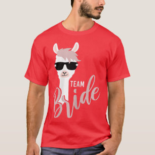 T-shirt Équipe féminine mariée lama alpagas enterrement de