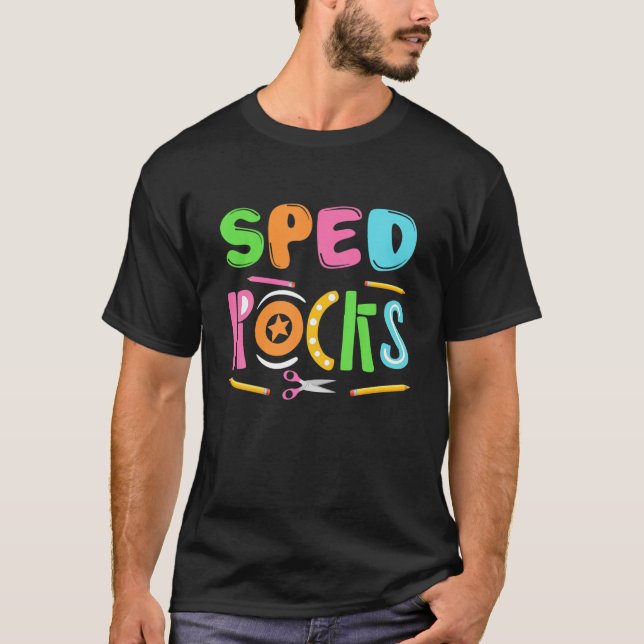 T-shirt Équipe féminine SPED Équipe Enseignant Spécial (Devant)