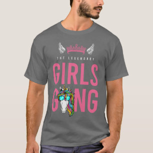 T-shirt Équipe Femmes Filles Unicorn Nuit Sortie Anniversa