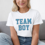 T-shirt Équipe Garçon Bleu Bébé Fête de la révélation de g<br><div class="desc">Bleu clair sportif "Team Boy" dames design tee - shirt en lettrage sportif</div>