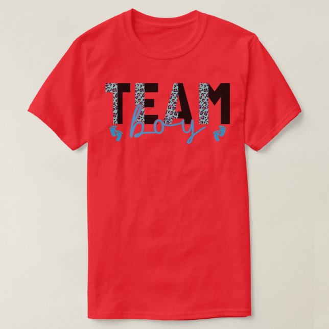 T-shirt Équipe Garçon Empreinte de léopard Cute Rose Ou Bl (Design devant)