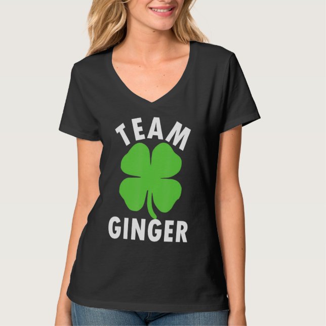 T-shirt Équipe Ginger Cute Saint Patricks Day Irlandais (Devant)