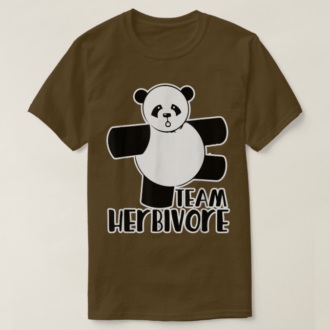 T-shirt Équipe Herbivore végétalien t panda ours tee (Design devant)