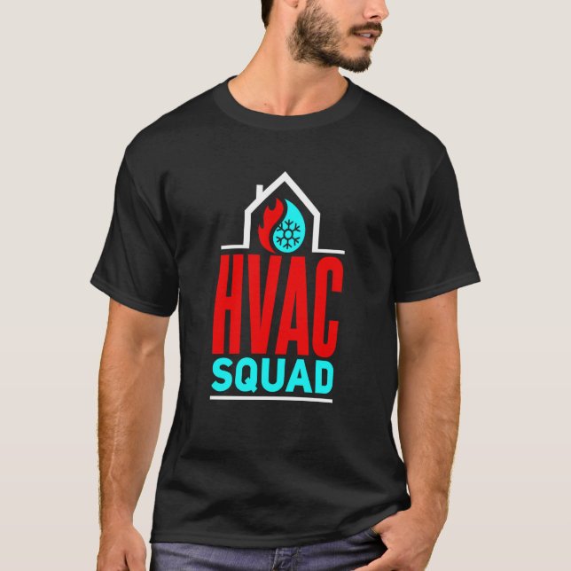 T-shirt Équipe HVAC Tech HVAC Technicien HVAC Installation (Devant)