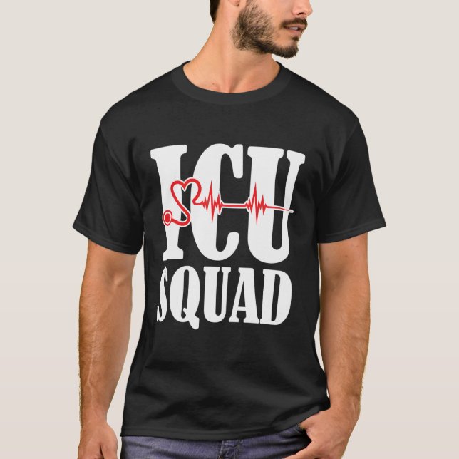 T-shirt Équipe Icu Infirmière (Devant)