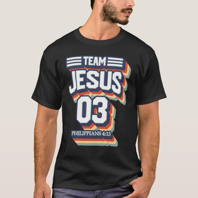 T-shirt Équipe Jésus No 03 Guerrier Membre Christian Men F (Devant)