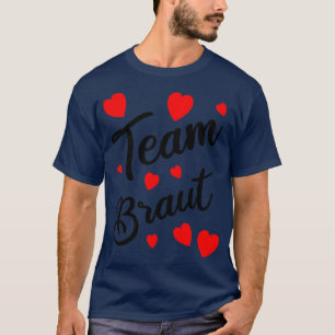 T-shirt Équipe JGA de la mariée avec des cœurs