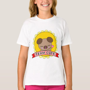 T-shirt Équipe Jolie Chiot Coeur Vague Enfants