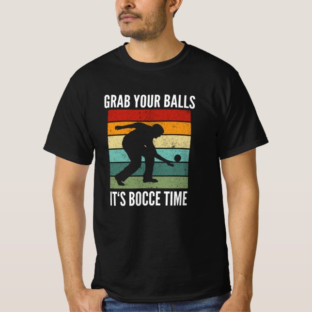T-shirt Équipe Joueur-Boules de Bocce Funny (Devant)