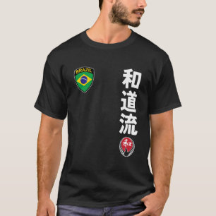 T-shirt Équipe Karaté Wado Ryu Brésil Drapeau Kanji Japona