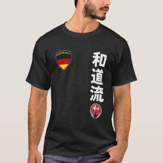 T-shirt Équipe Karaté Wado Ryu Drapeau Allemand Kanji Japo