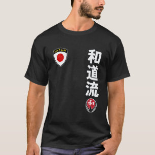 T-shirt Équipe Karaté Wado Ryu Drapeau Japonais Kanji Japo