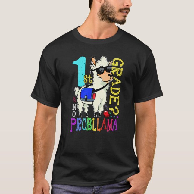 T-shirt Équipe Lama Mignonne 1re Année Scolaire Pas De Pro (Devant)