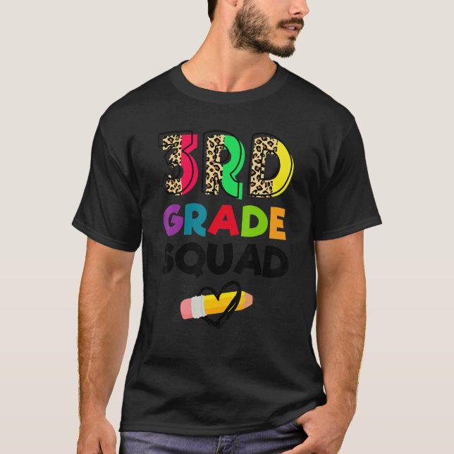 T-shirt Équipe léopard de 3e année Enseignants de troisièm (Devant)