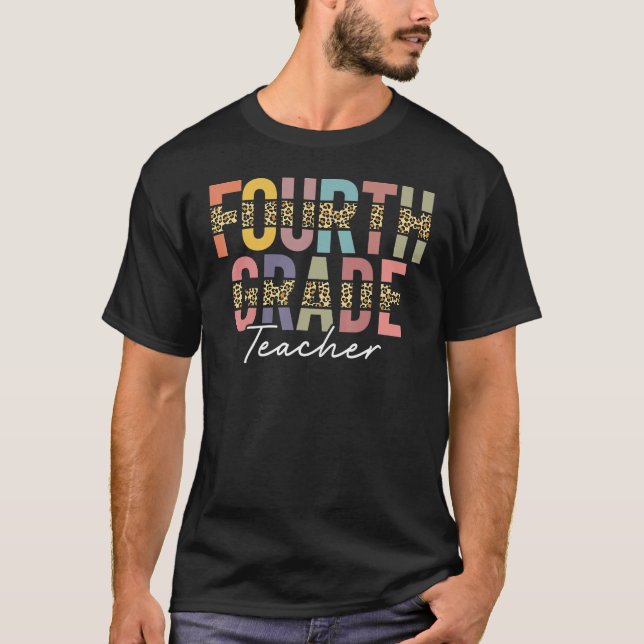 T-shirt Équipe Leopard de 4e année Équipe de quatrième ann (Devant)