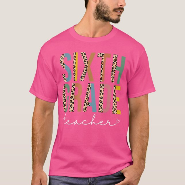 T-shirt Équipe Leopard de 6e année Enseignant 5e année Esc (Devant)