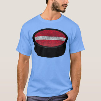 T-shirt Équipe Lettonie Hockey Puck famille