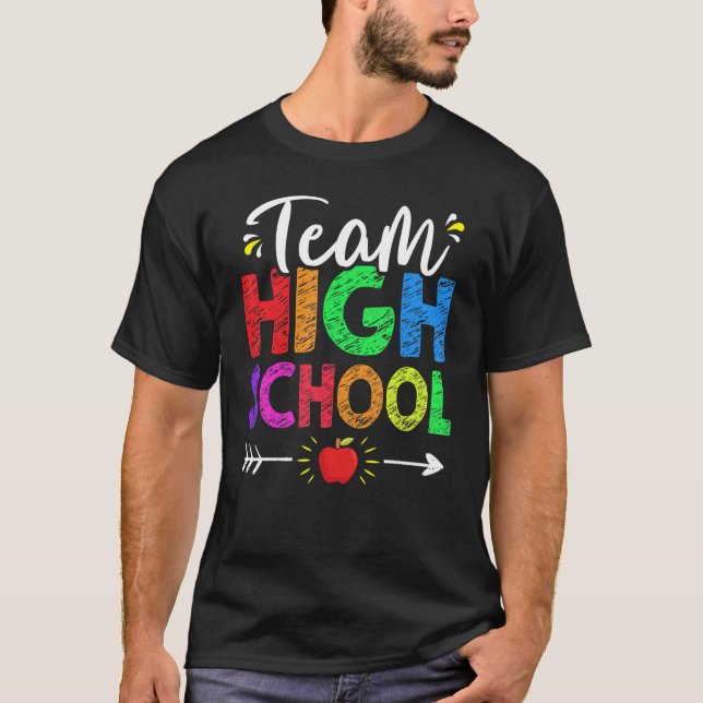 T-shirt Équipe Lycée Enseignant Étudiant Retour À L'École (Devant)