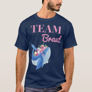T-shirt Équipe Mariée Baleine Couronne de Fleurs JGA Fianç