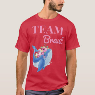 T-shirt Équipe Mariée Baleine Couronne de Fleurs JGA Fianç
