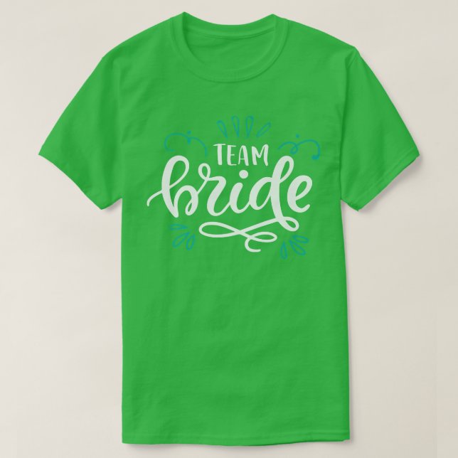 T-shirt Équipe Mariée  décorée en vert  (Design devant)
