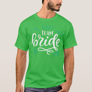 T-shirt Équipe Mariée  décorée en vert 