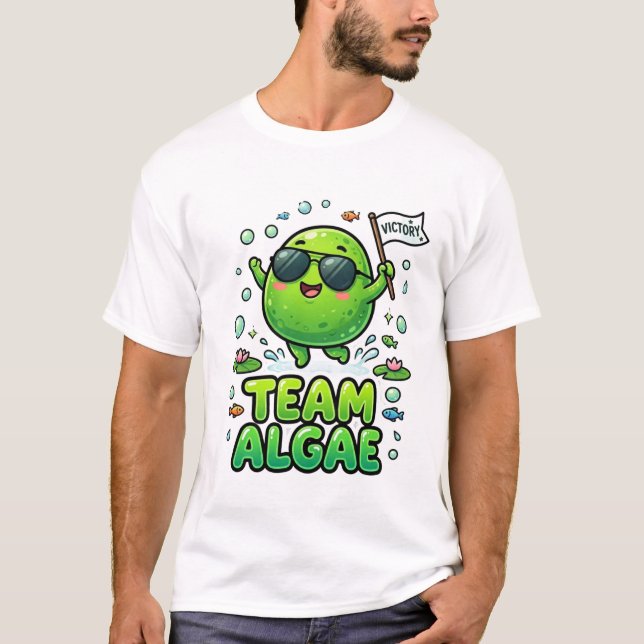 T-shirt Équipe mignonne algue dessin animé nature design (Devant)
