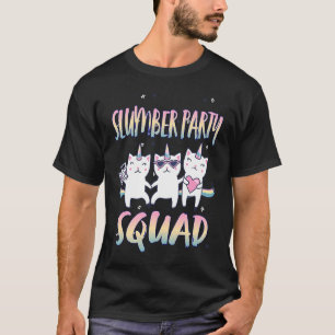 T-shirt Équipe mignonne de soirée pyjama 3 chats licornes