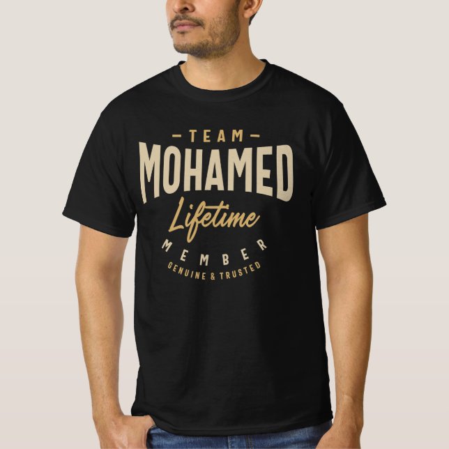 T-shirt Équipe Mohamed Membre à vie Nom personnalisé (Devant)