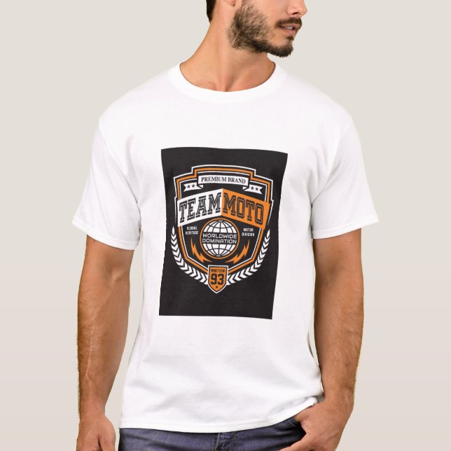 T-shirt Équipe Moto 93 Orange Racing Crest Tee (Devant)