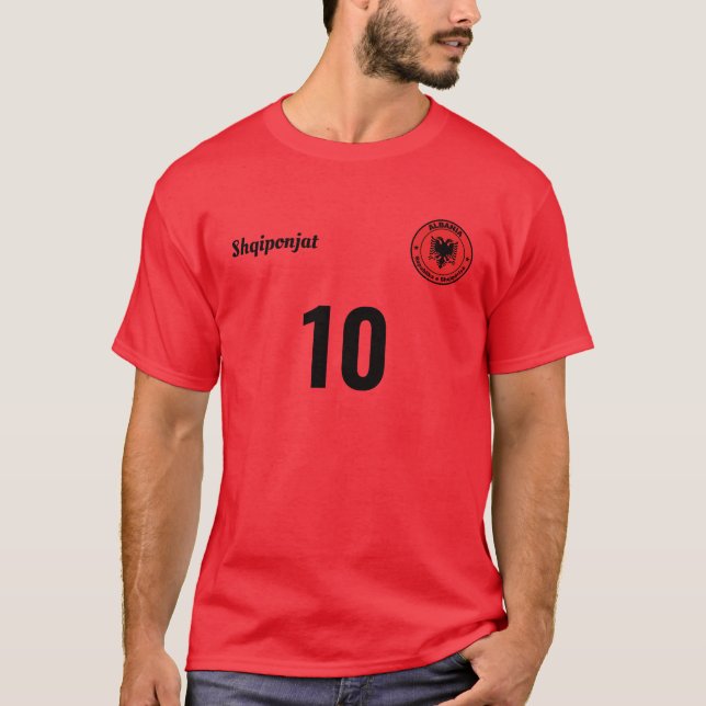 T-shirt Équipe nationale d'Albanie personnalisée Jersey (Devant)