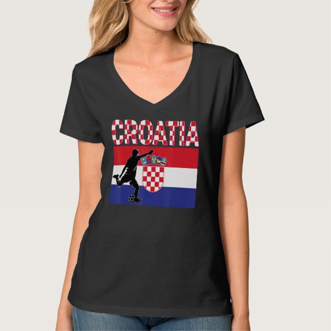 T-shirt Équipe Nationale De Croatie Football Mondial Footb (Devant)