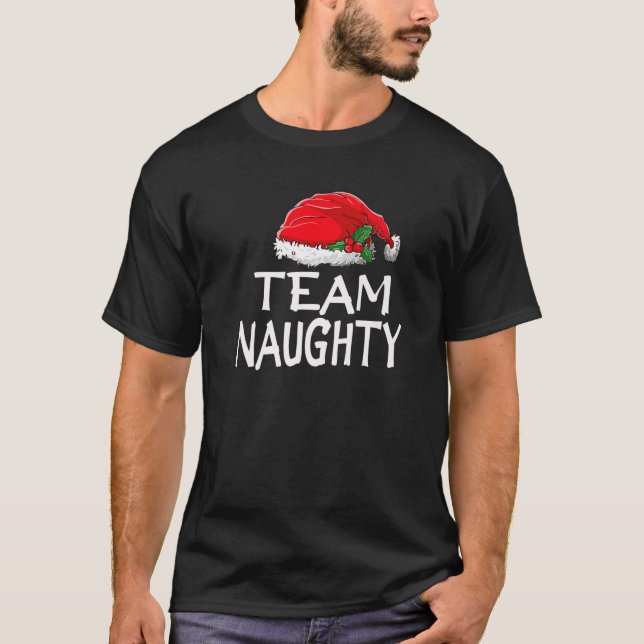 T-shirt Équipe Naughty Funny Pajamas de Noël Père Noël M (Devant)