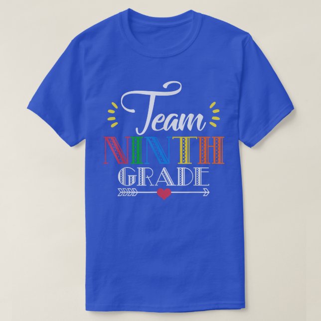 T-shirt Équipe Neuvième Année Retour À L'École Étudiant Pr (Design devant)