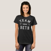 T-shirt Équipe noire orpheline Beth (Devant entier)