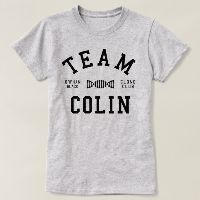 T-shirt Équipe noire orpheline Colin (Design devant)