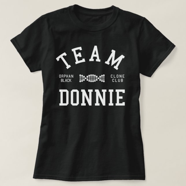 T-shirt Équipe noire orpheline Donnie (Design devant)