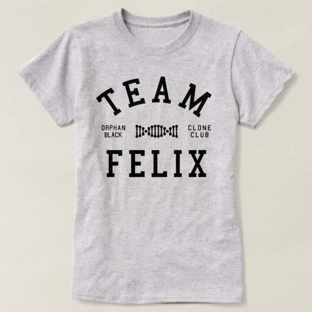 T-shirt Équipe noire orpheline Felix (Design devant)