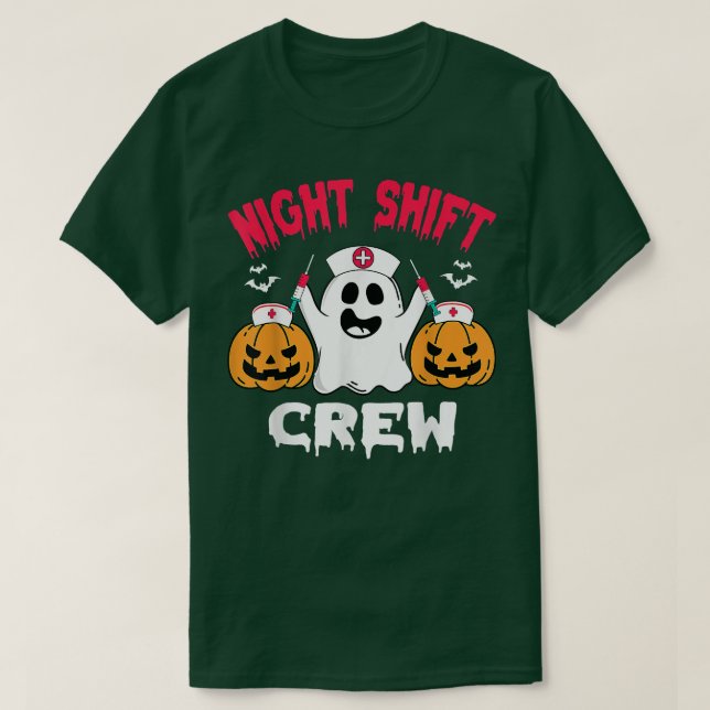 T-shirt Équipe Nuit Shift Nurse HalloweenHalloween Scrub T (Design devant)