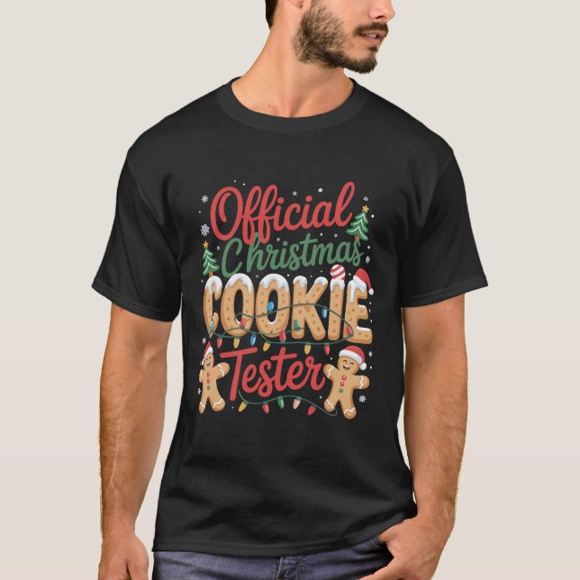 T-shirt Équipe officielle de testeurs de biscuits de Noël  (Devant)