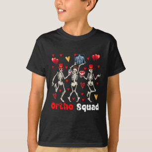 T-shirt Équipe Ortho Trois squelettes de la Saint-Valentin