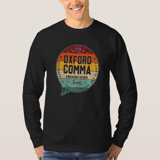 T-shirt Équipe Oxford Comma Preservation Society Oxford (Devant)