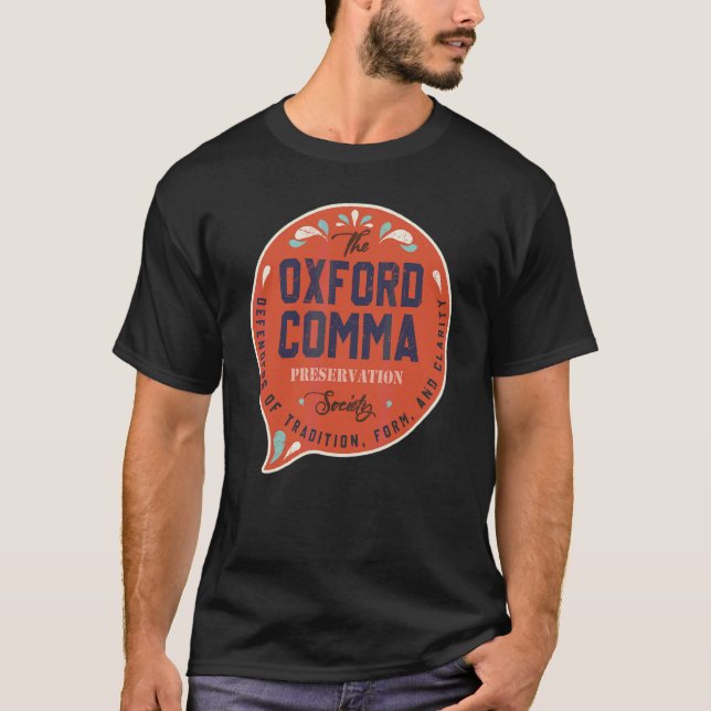 T-shirt Équipe Oxford Comma Preservation Society Oxford (Devant)