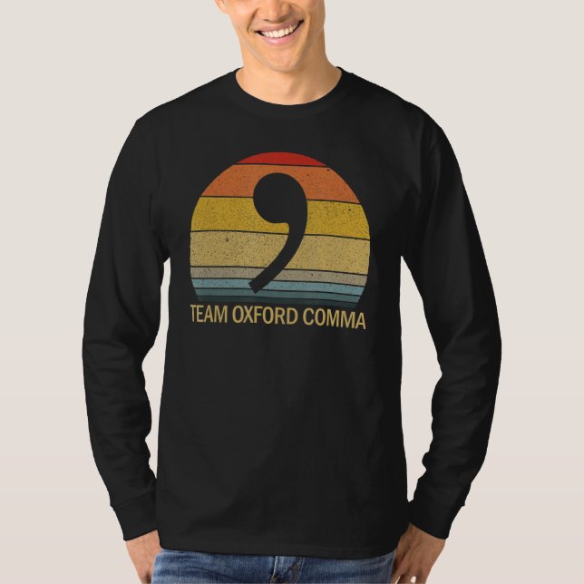 T-shirt Équipe Oxford Comma Retro Sunset Équipe Oxford Com (Devant)