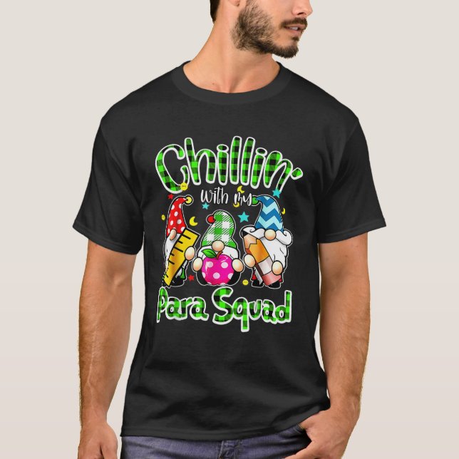 T-shirt Équipe Para Professionnelle Gnomes de Noël Chillin (Devant)