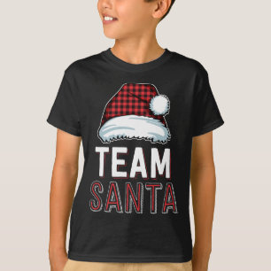 T-shirt Équipe Père Noël Buffalo Plaid Red Family Correspo