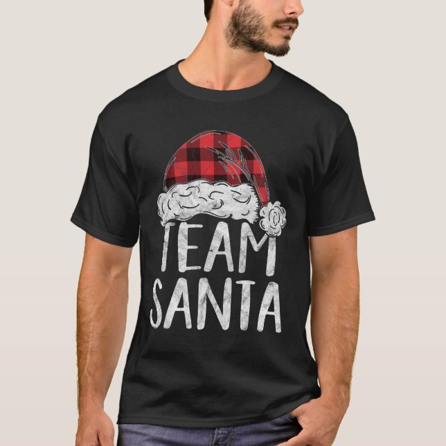 T-shirt Équipe Père Noël Costume de Noël Famille de jumela (Devant)
