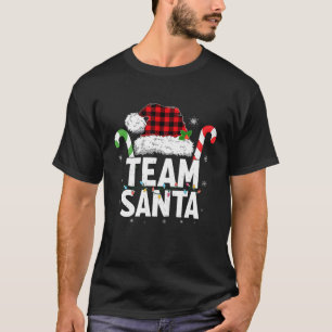T-shirt Equipe Père Noël Red Plaid Famille de Noël