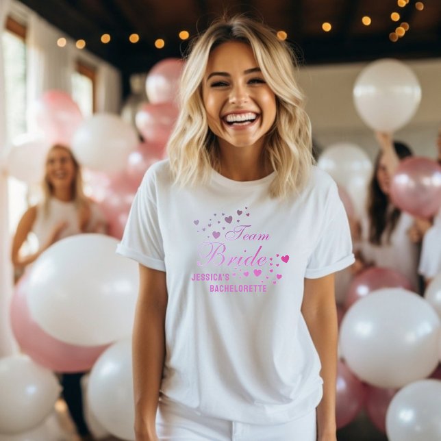 T-shirt Équipe personnalisée Cute Mariée Bachelorette Part (Créateur téléchargé)
