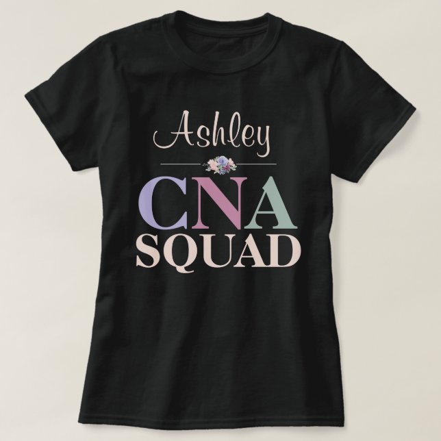 T-shirt Équipe personnalisée d'aides-soignants certifiés (Design devant)